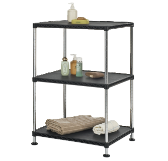 Multi-Tier Plastic Shelving with Steel Racks