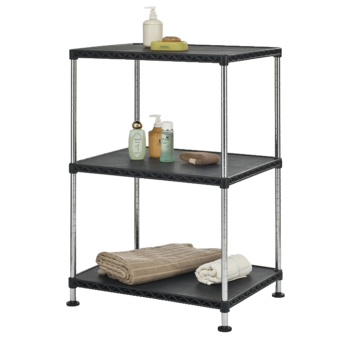 Multi-Tier Plastic Shelving with Steel Racks